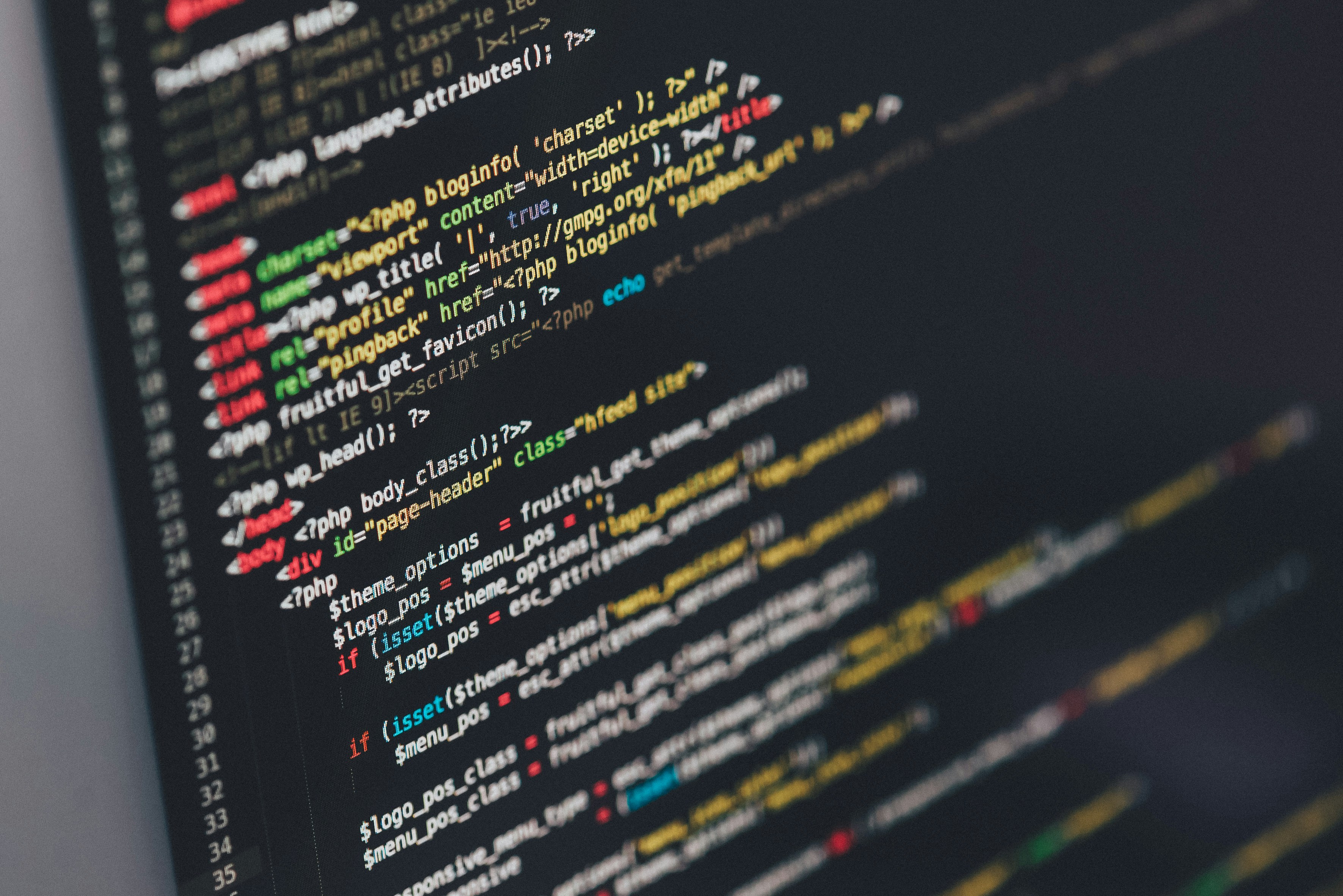 HTML code on screen